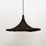 Large Italian Tulip Wicker Pendant Lamp