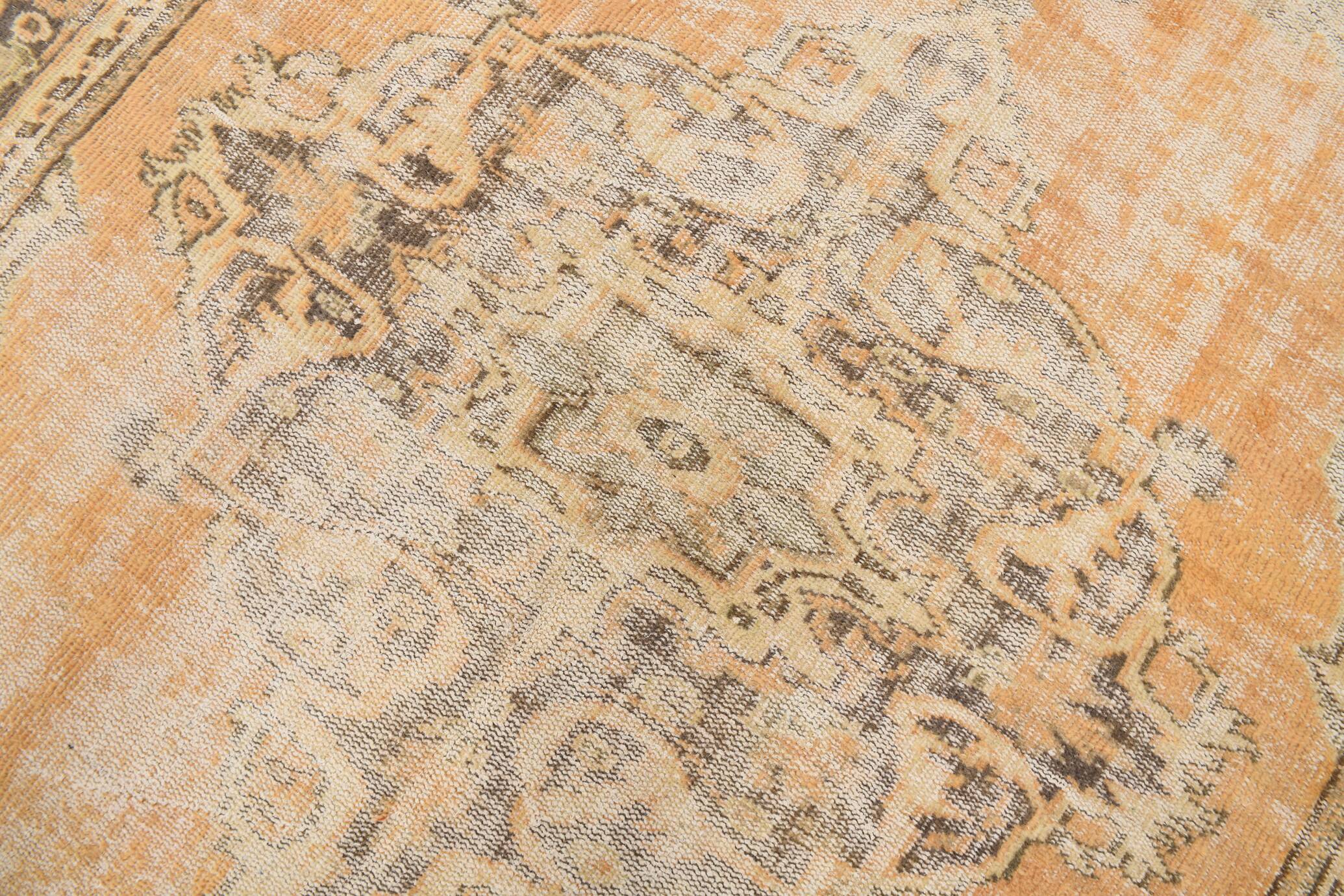 6x9 Peach Yellow Soft Pastel Turkish Vintage Rug, 185x276Cm SK 5250