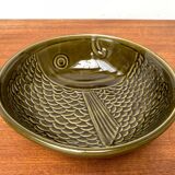 Vintage ceramic bowl with fish pattern by Secla, 1970s.