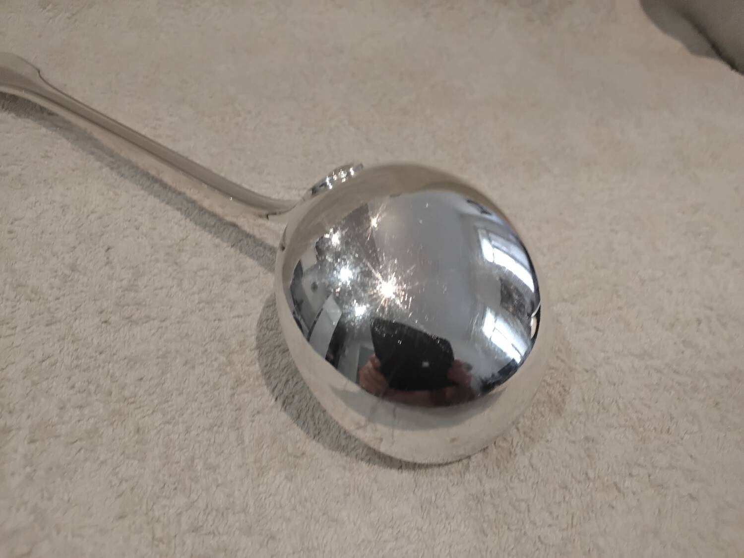 Christofle Vendome silver plated soup ladle, goldsmith, 31.5cm