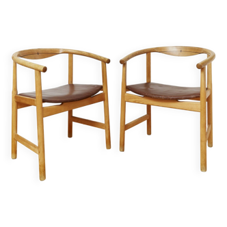 Pair Hans J.Wegner PP203 "First Chair" for PP Møbler