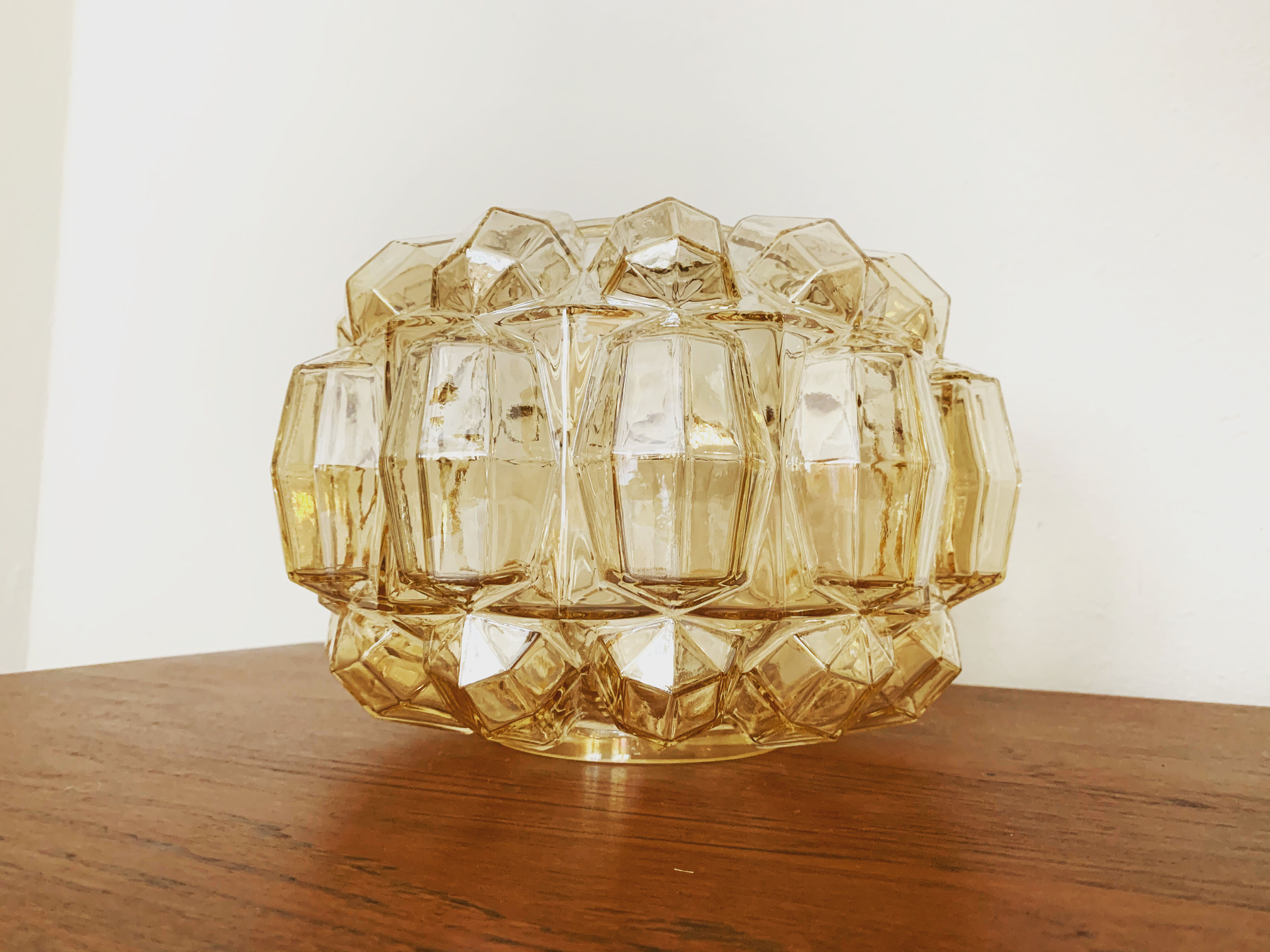 Glass pendant lamp by Glashütte Limburg