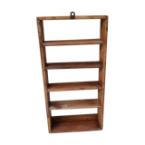 5-level wall shelf in Burmese teak