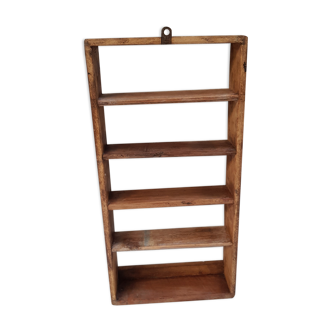5-level wall shelf in Burmese teak