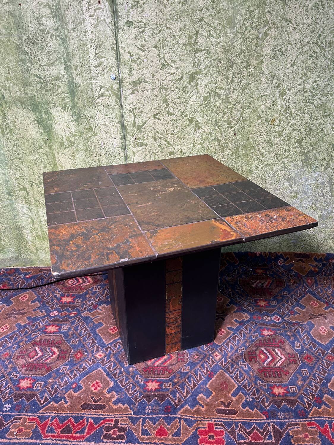 Brutalist retro vintage stone coffee table