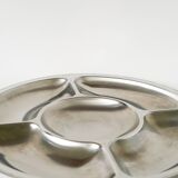 Large round compartmentalized dish in chrome-plated steel, Couzon, Design, 1970 - 35