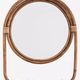 Round bohemian bamboo mirror + 5 hooks – 48 × 2 × 63 cm