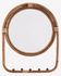 Round bohemian bamboo mirror + 5 hooks – 48 × 2 × 63 cm