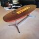 Table basse vintage ovale palissandre et céramique
