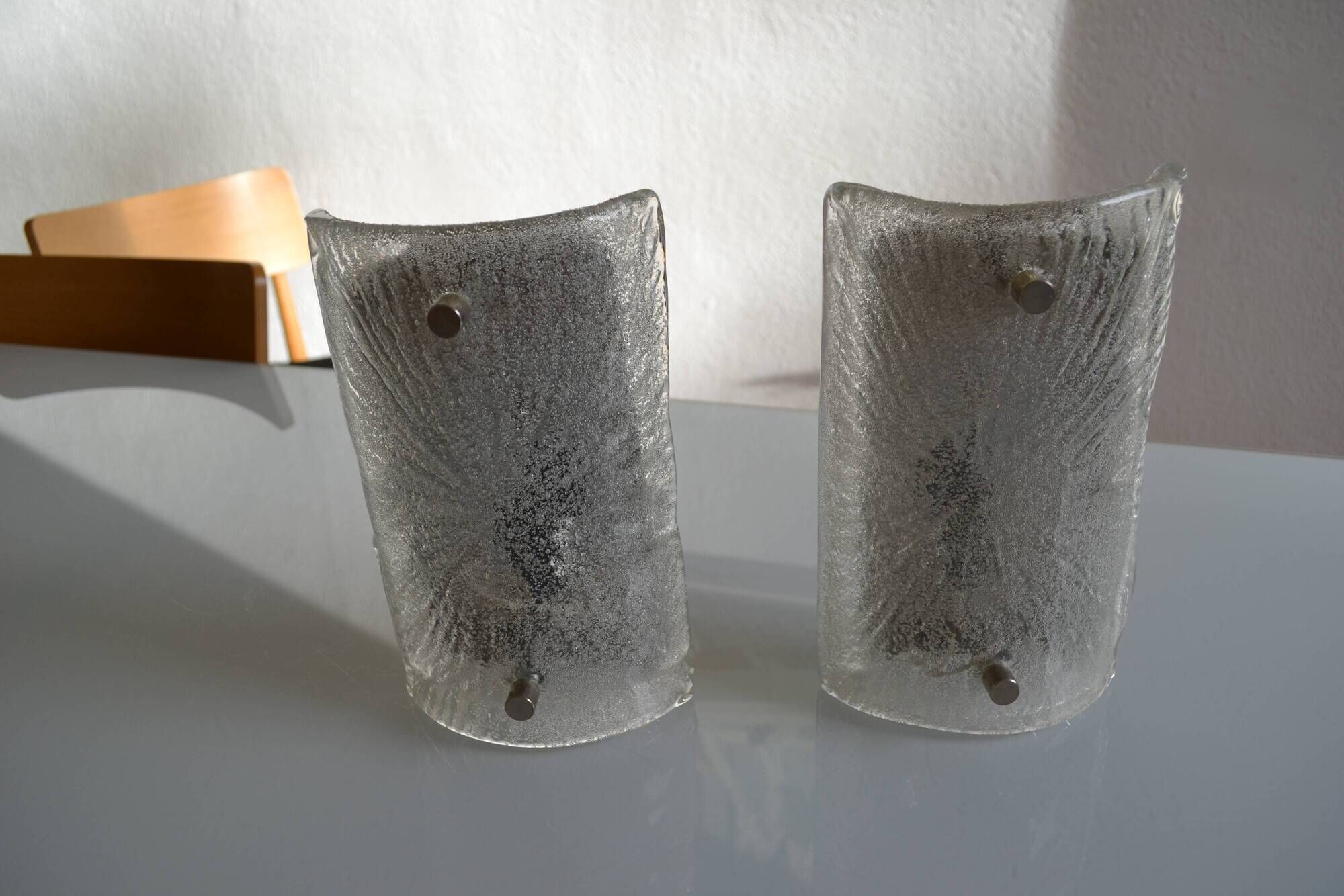 Toni Zuccheri for Venini in Murano, Italy 1960 Pair of wall sconces