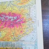 Old map of the Pyrenees from 1928