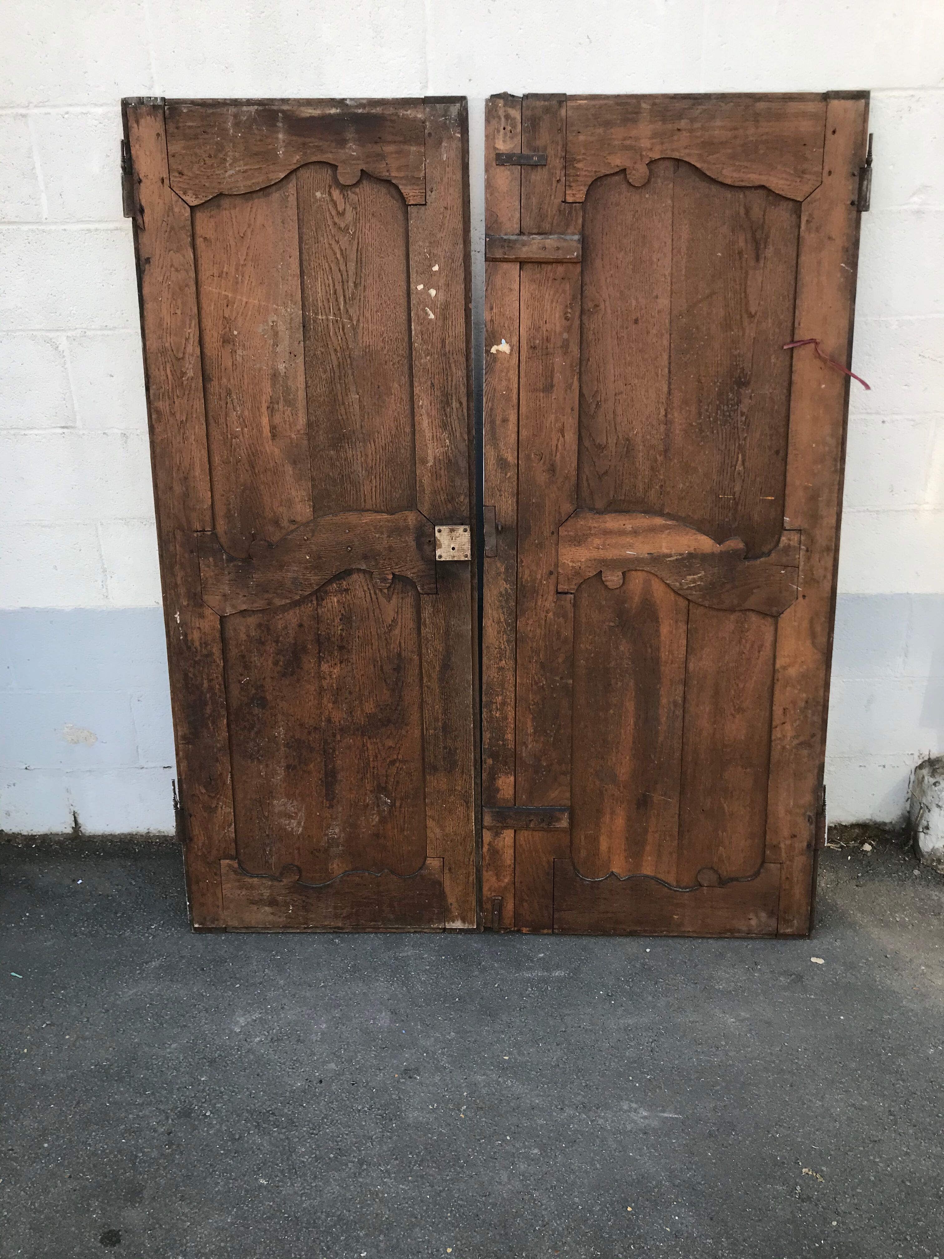 Former double 18th century oak closet door