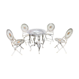 Ancient folded garden lounge in cast iron