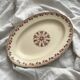 Oval ironstone dish with brown geometric decoration KG Lunéville