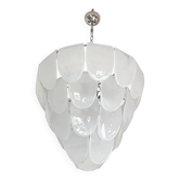 Contemporary Modern Sanded "Petals" Glass Chandelier