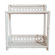 Vintage rattan and bamboo shelves painted white