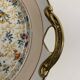 Dessert service, cake service, flowers and gilding, 6 plates and a vintage pie dish.