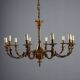 Antique gilded bronze chandelier with 10 lights, Italy, early 20th century.