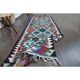 Turkish Vintage Oushak Runner Handwoven Wool Colorful Runner Rug 97x302