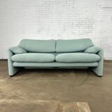 Canapé Cassina Maralunga turquoise / vert conçu par Vico Magistretti