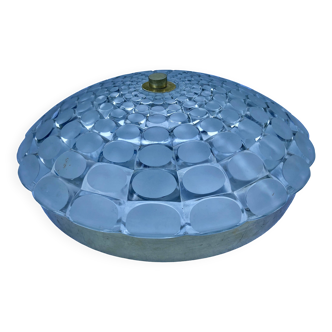 Vintage aluminum and glass ceiling light by Peill & Putzler 1970