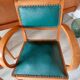 Fauteuils bridges en cuir vert