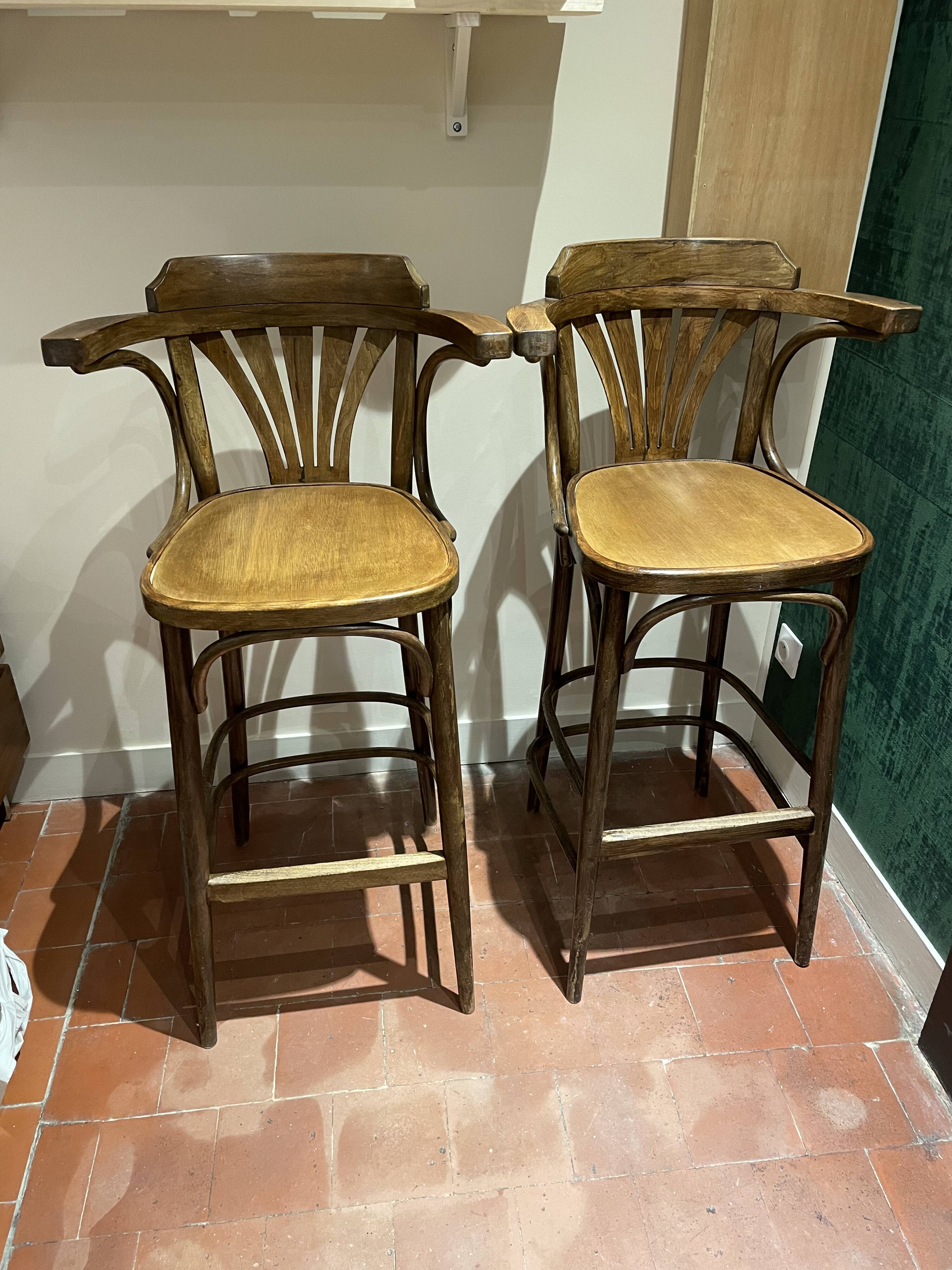 Pair of bistro bar chairs
