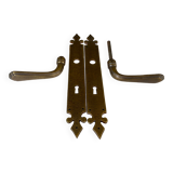 Brass door handles and plates