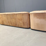 Vintage leather sofa set, 1960s