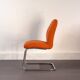 Chrome-plated steel and orange fabric armchair, Germany, 1980