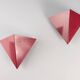 Geometric Red Metal Wall Sconces, 1970s