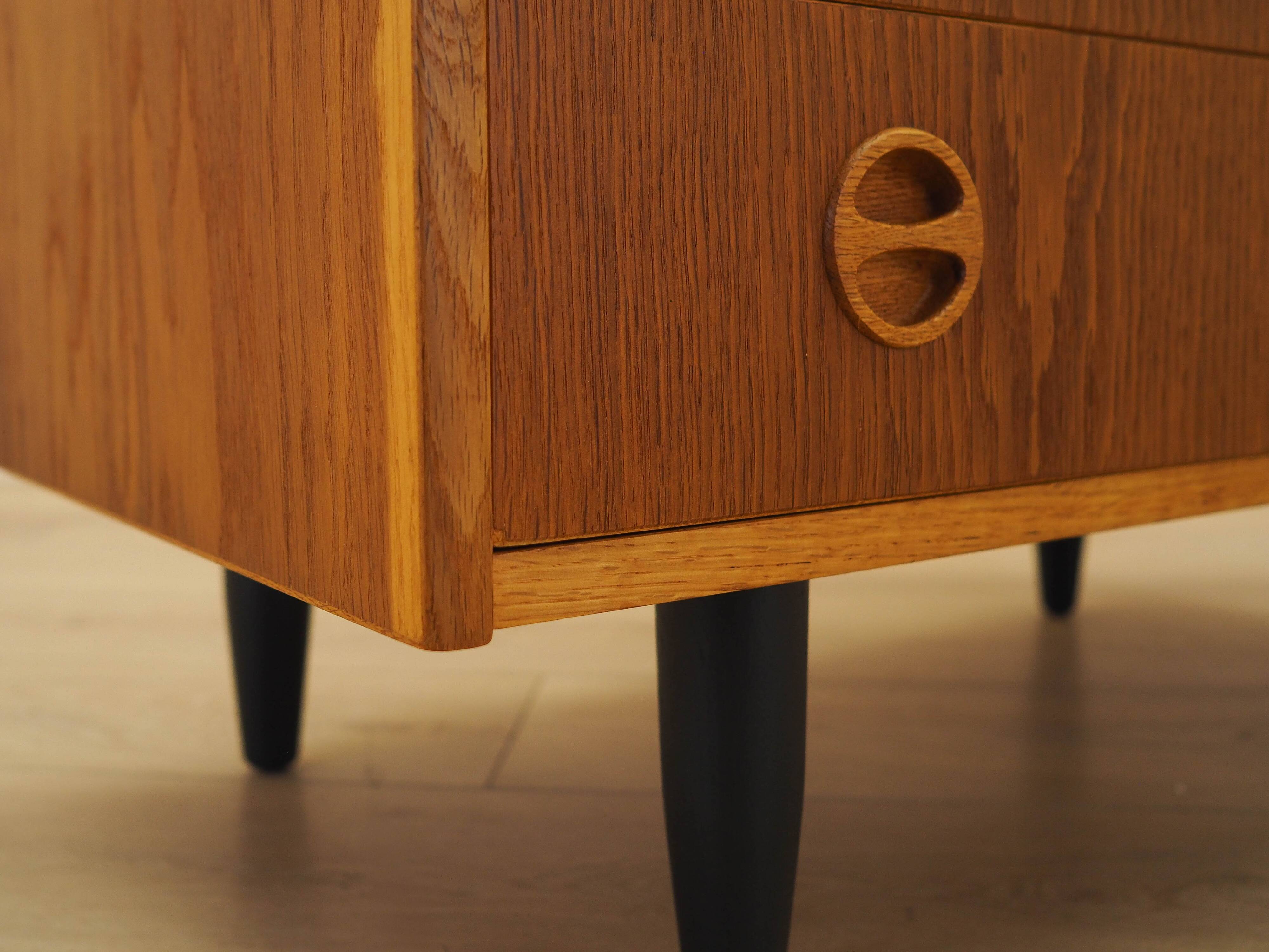 Ash chest of drawers 1970s with distinctive handles, Denmark