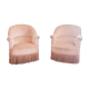 Duo de fauteuils crapauds rose poudré