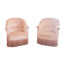 Duo of powder pink toad armchairs