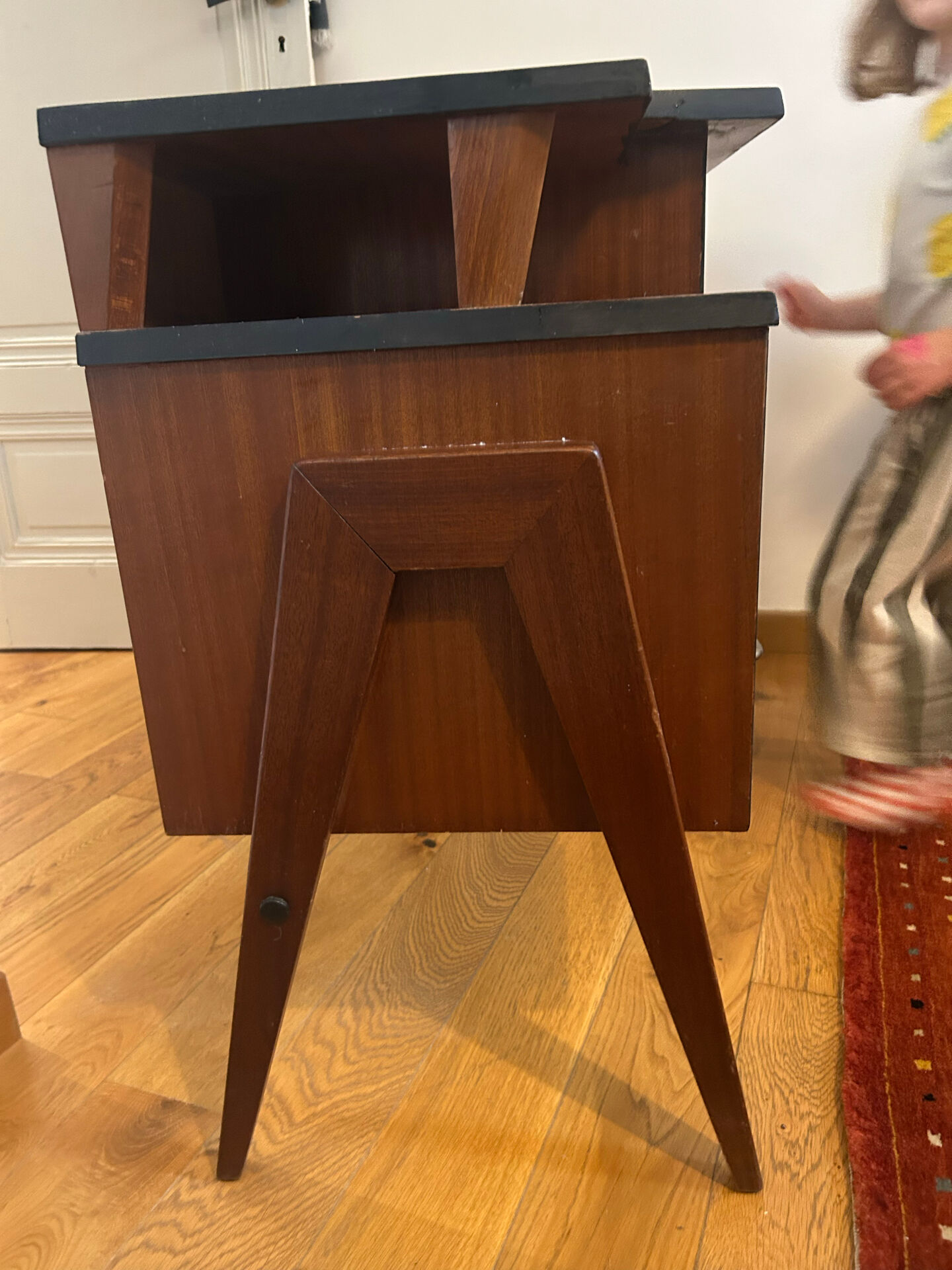 Small modernist desk / Mid-Century / compass – 1950s-60s