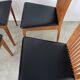 Set of 4 high back chairs in wood and imitation leather Italian design Calligaris