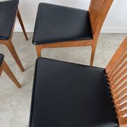 Set of 4 high back chairs in wood and imitation leather Italian design Calligaris