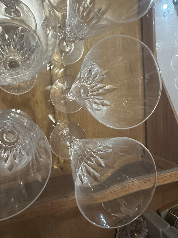 12 flûtes à champagne Baccarat modèle Carcassonne - estampillées
