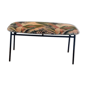 Calligaris bench in tropical patterned fabric