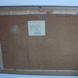 Hand painted painting, oil on fiberboard, signed, Czechoslovakia, 1960's.