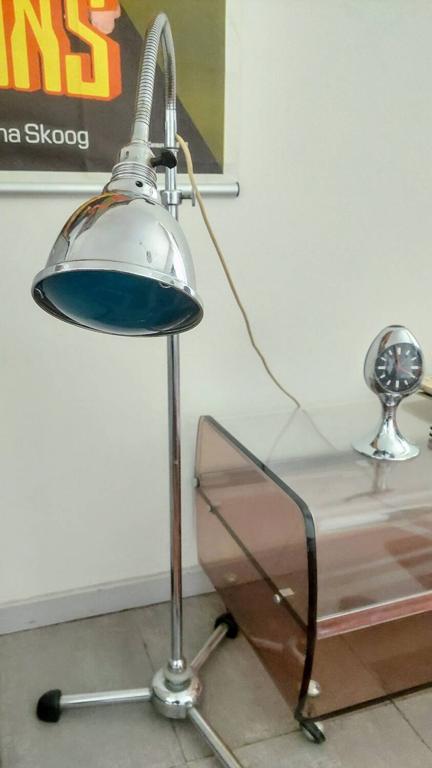 1950s telescopic gooseneck floor lamp