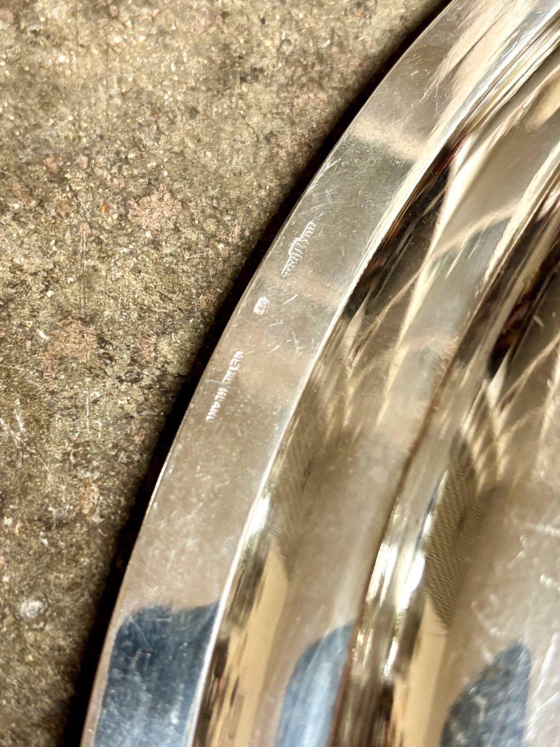 Silver-plated metal dish