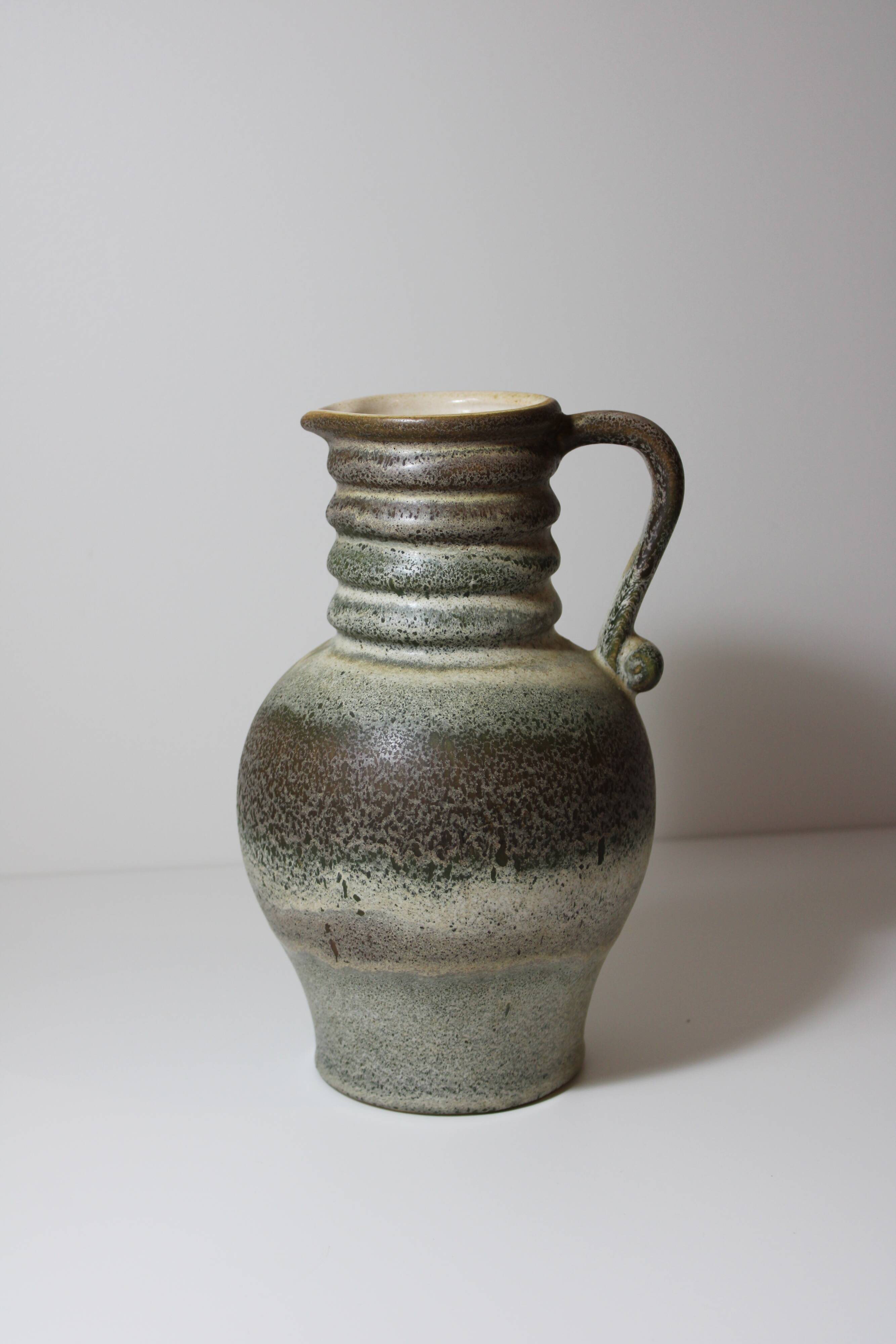 West germany blue green vintage carafe vase