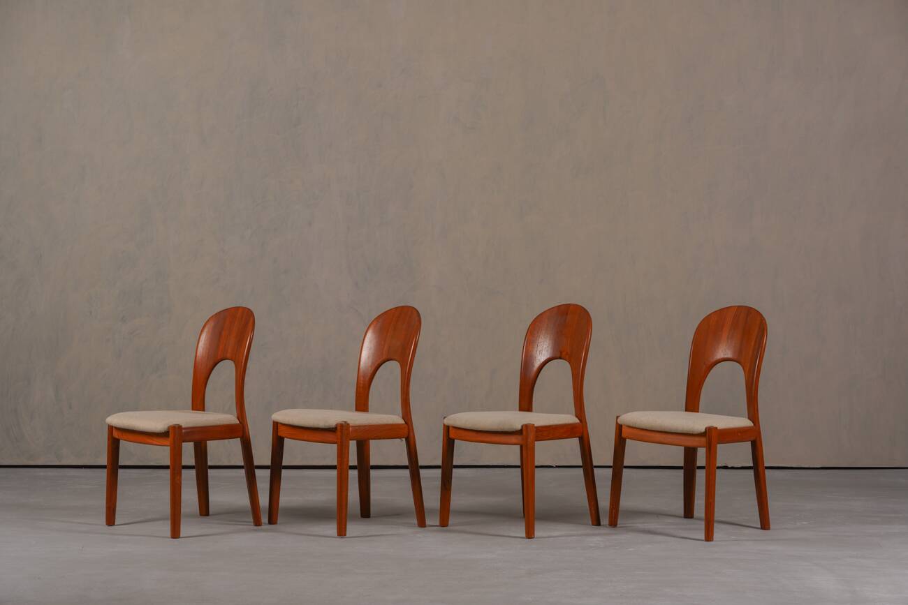 Vintage Morten dining chairs in teak by Niels Koefoed for Hornslet Møbelfabrik, Denmark 1970’s, set of 4