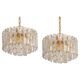 Superb brass lamp with crystal glass, Palazzo, Kalmar, Austria, 1970.