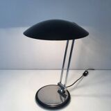 Swivel designer desk lamp in chrome and black lacquered metal