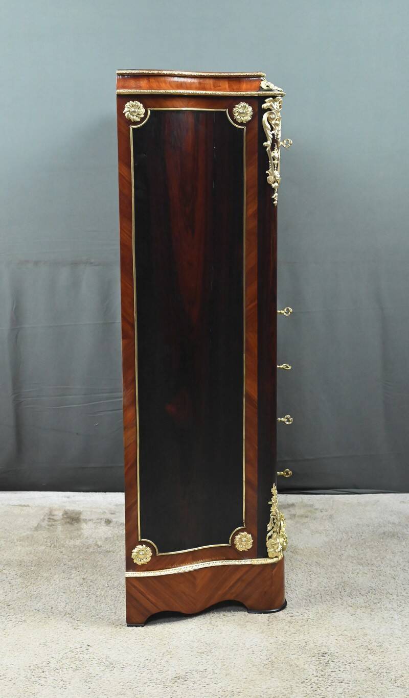 Secretary in precious wood marquetry, Napoleonic III period – Mid 19th century