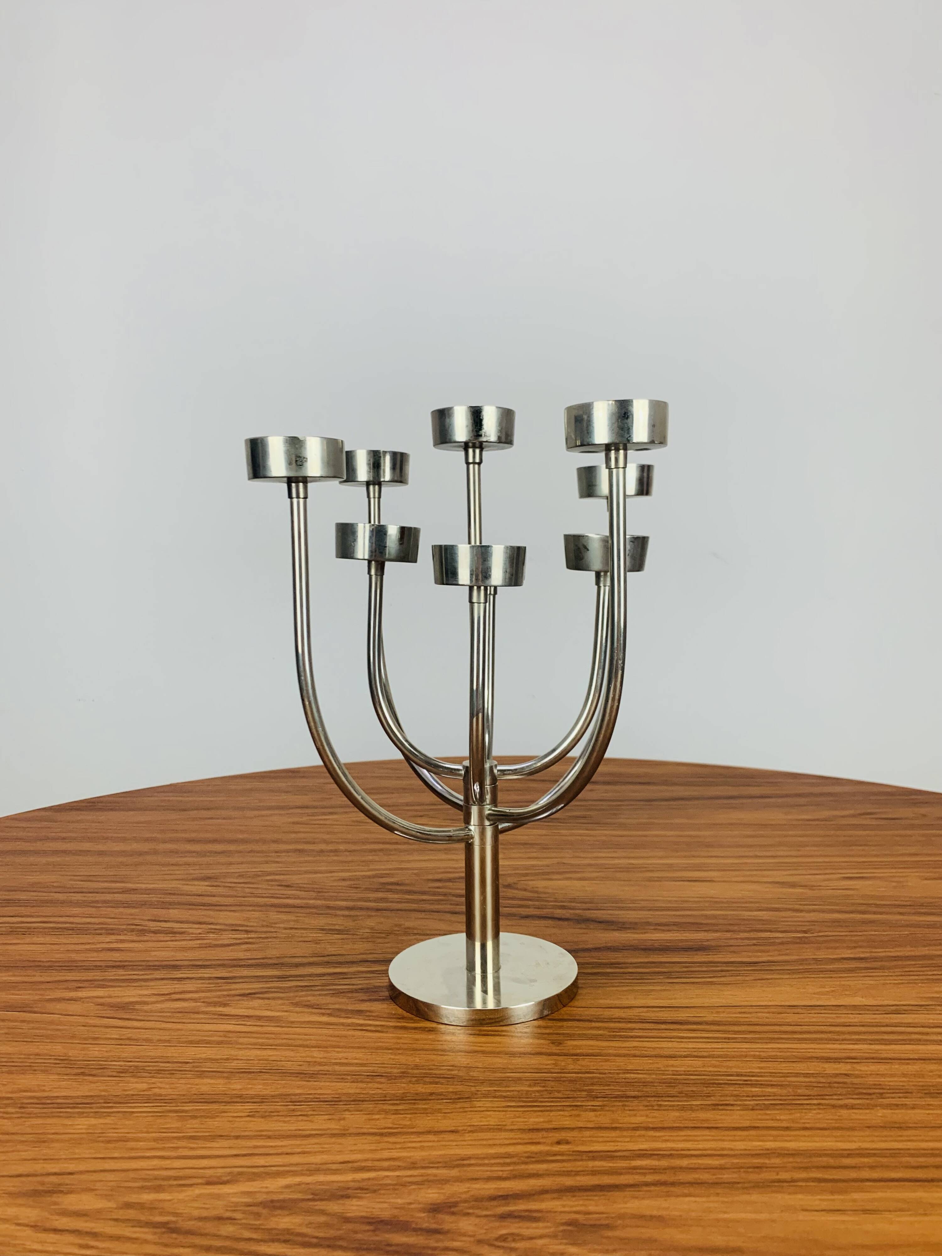 Vintage Habitat chandelier in stainless steel, 9 branches