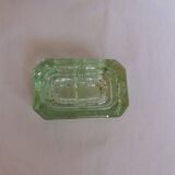 Art deco green glass saleron