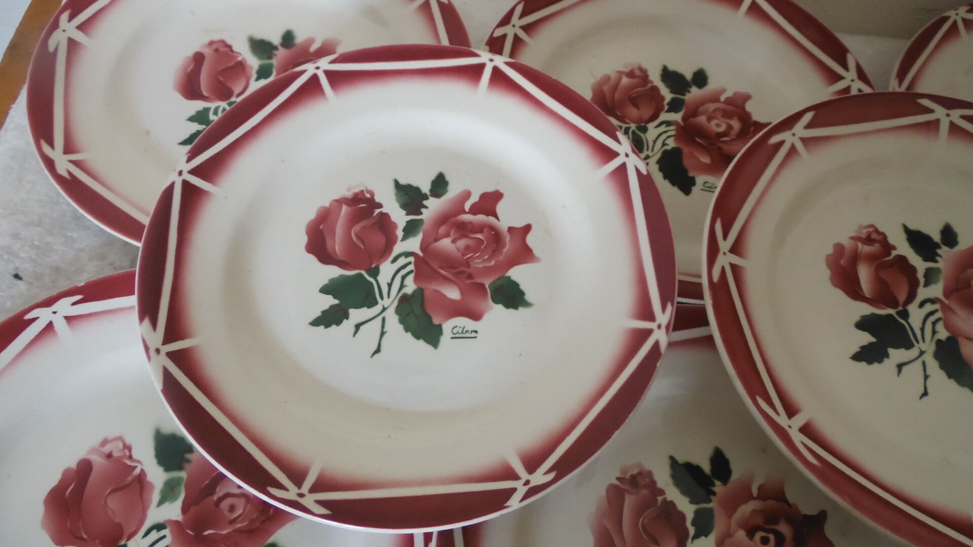 8 plates with Cibon Digoin Sarreguemines model dessert